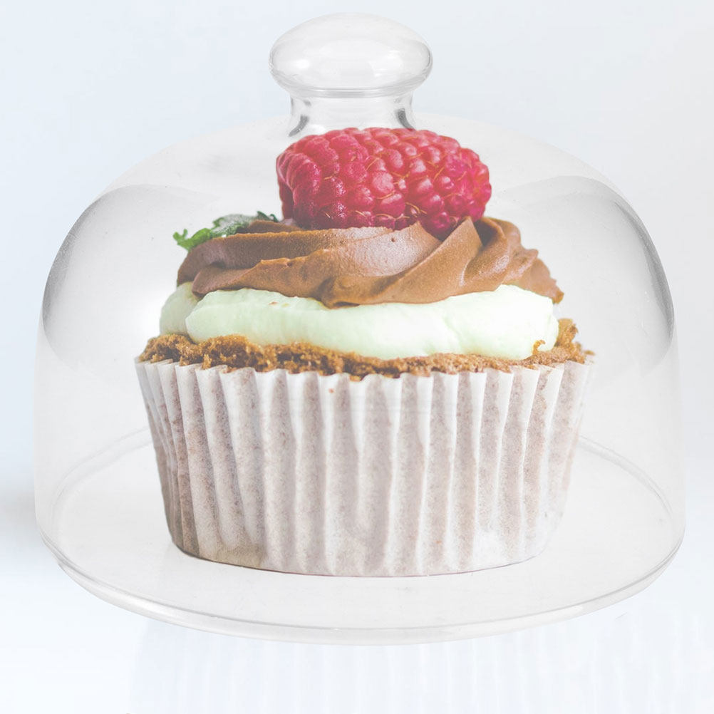 Plastic Dome Clear - 2Pcs Penutup Makanan Transparan Anti Debu,